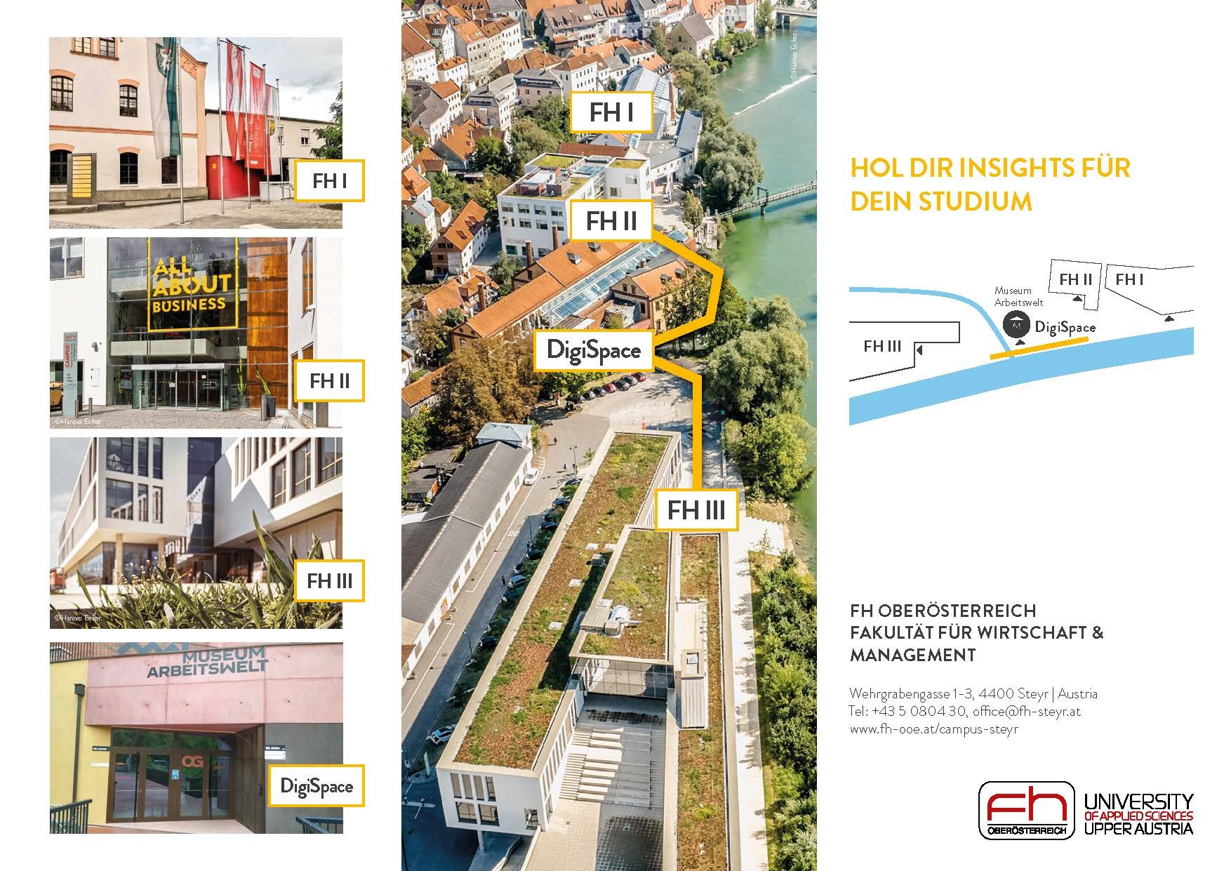 Der Campusplan der FH Steyr