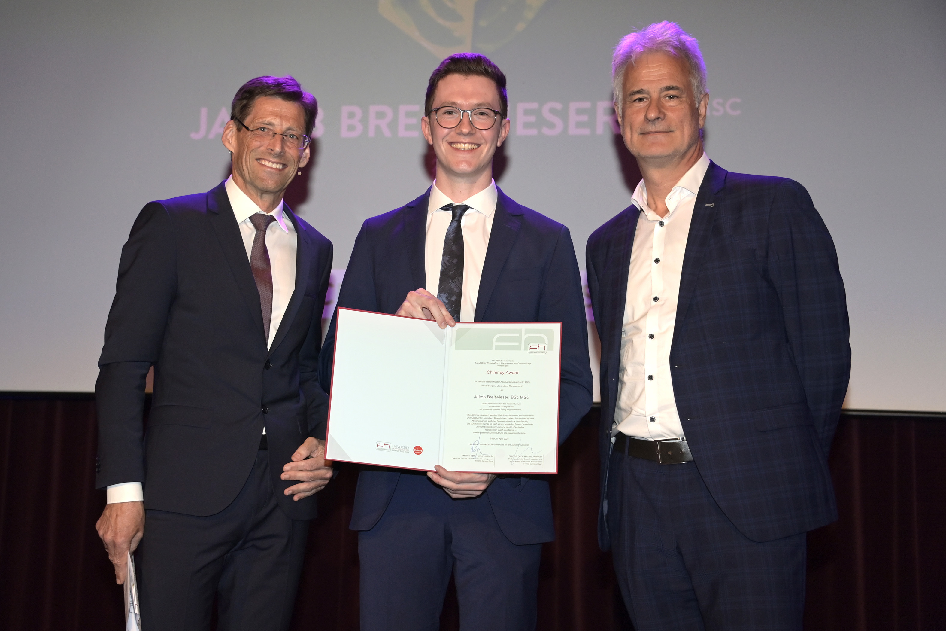 Gruppenfoto bei der Preisverleihung mit Jakob Breitwieser