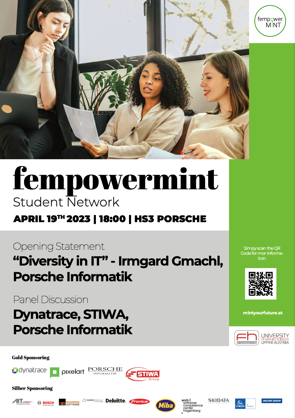Poster fempowermint Student networking