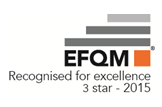 Logo des "EFQM Recognised for Excellence 3 Star 2015" Preises